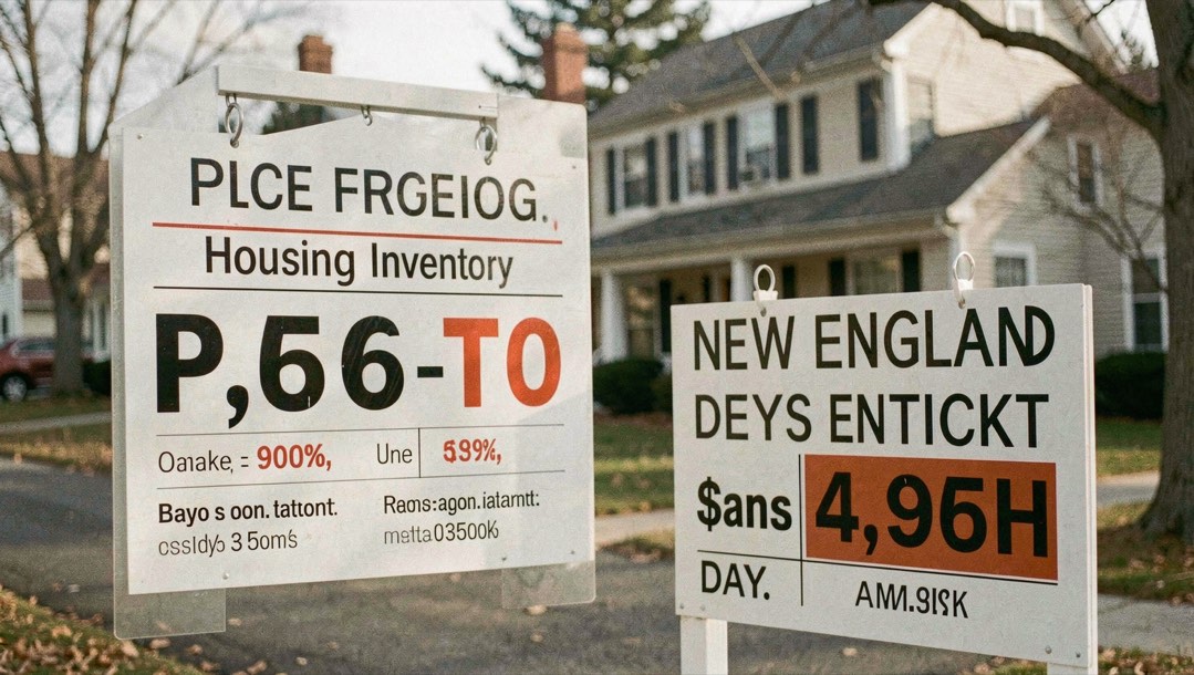 Compare New England housing inventory across seasons: editorial photograph showing seasonal inventory